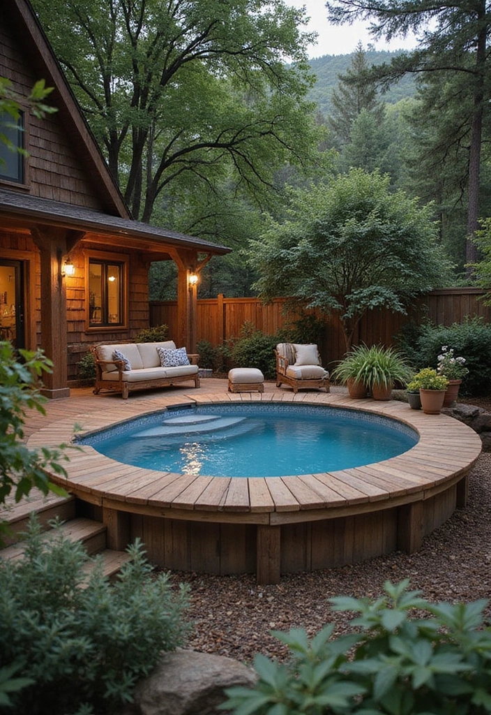 30 Above Ground Pool Deck Ideas That Elevate Your Backyard 1 30 Above Ground Pool Deck Ideas That Elevate Your Backyard - 1. Rustic Wooden Deck