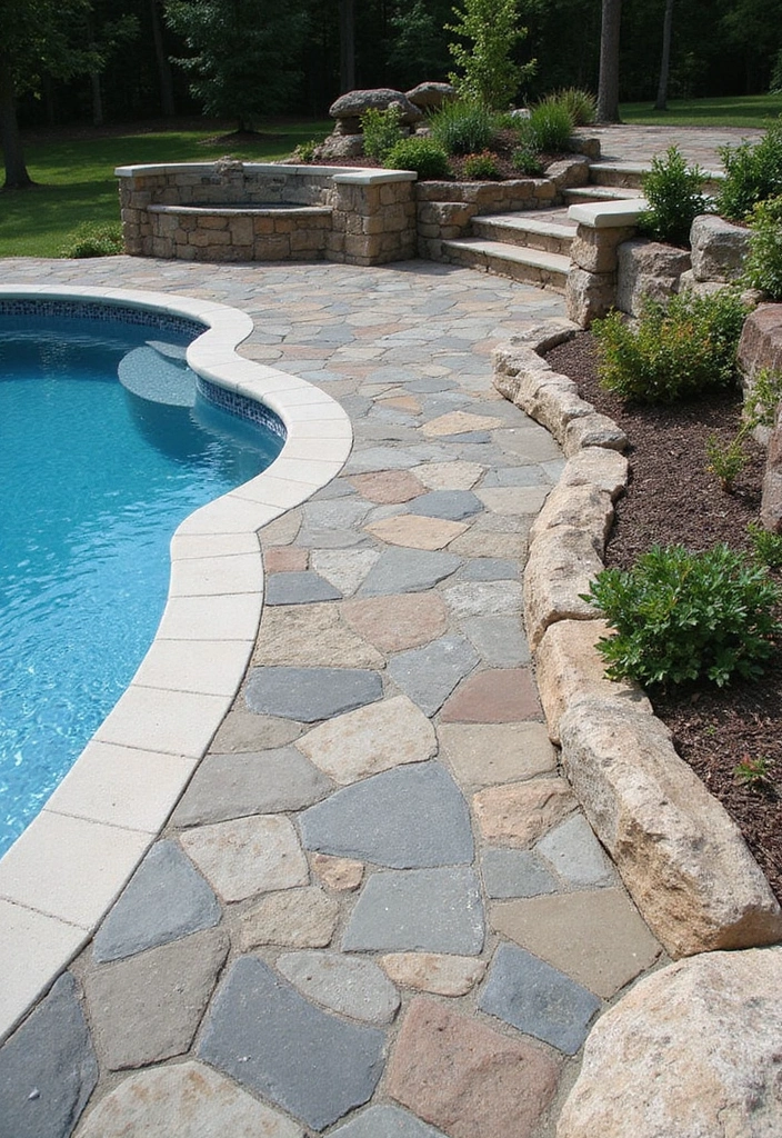 30 Above Ground Pool Deck Ideas That Elevate Your Backyard 6 30 Above Ground Pool Deck Ideas That Elevate Your Backyard - 6. Deck Landscaping with Stones