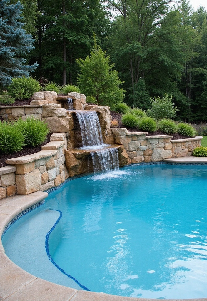 30 Above Ground Pool Ideas That Look Surprisingly Elegant - 12. Elegant Water Features