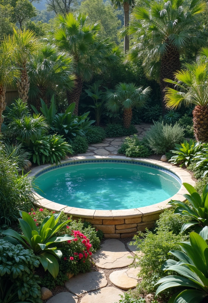 30 Above Ground Pool Ideas That Look Surprisingly Elegant - 15. Botanical Pool Surrounds