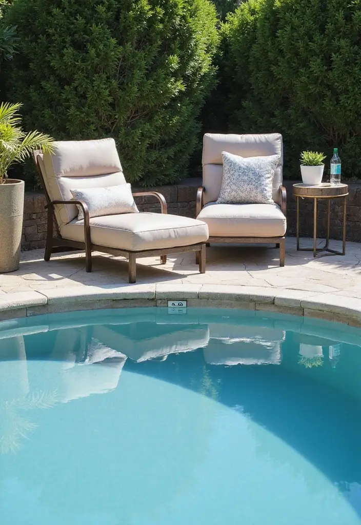 30 Above Ground Pool Ideas That Look Surprisingly Elegant - 16. Chic Poolside Lounging