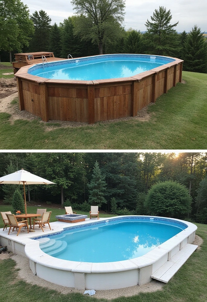 30 Above Ground Pool Ideas That Look Surprisingly Elegant - 25. Stylish Pool Finishes