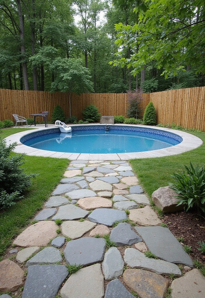 30 Above Ground Pool Ideas That Look Surprisingly Elegant - 26. Nature-Inspired Accents