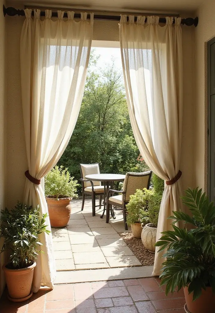 30 Apartment Patio Decorating Ideas for Small Spaces - 19. Outdoor Curtains