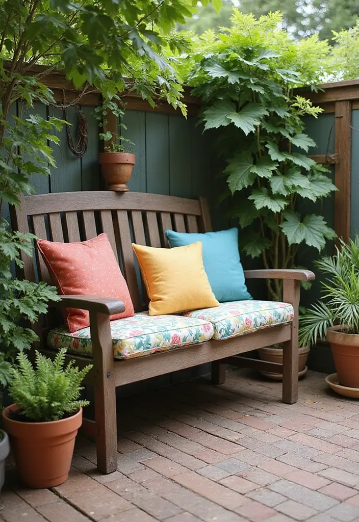 30 Apartment Patio Decorating Ideas for Small Spaces - 20. Garden Benches