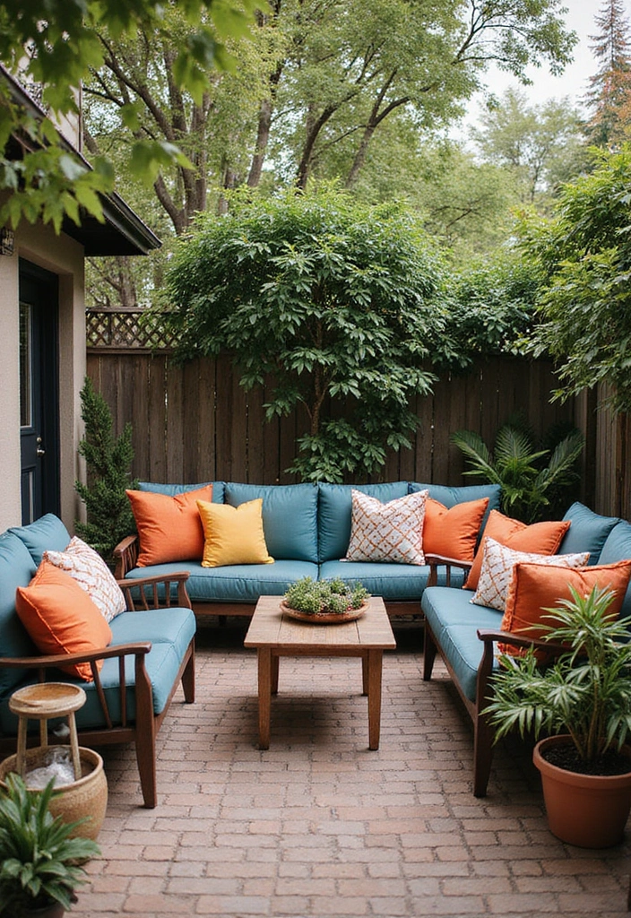 30 Apartment Patio Decorating Ideas for Small Spaces - 3. Cozy Throw Pillows