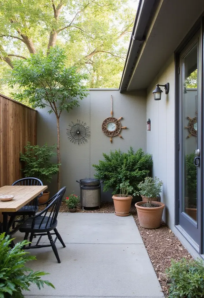 30 Apartment Patio Decorating Ideas for Small Spaces - 9. Wall Art