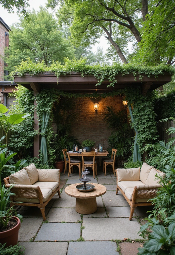 30 Attached Covered Patio Ideas That Blend Comfort and Style - 17. Urban Jungle Retreat