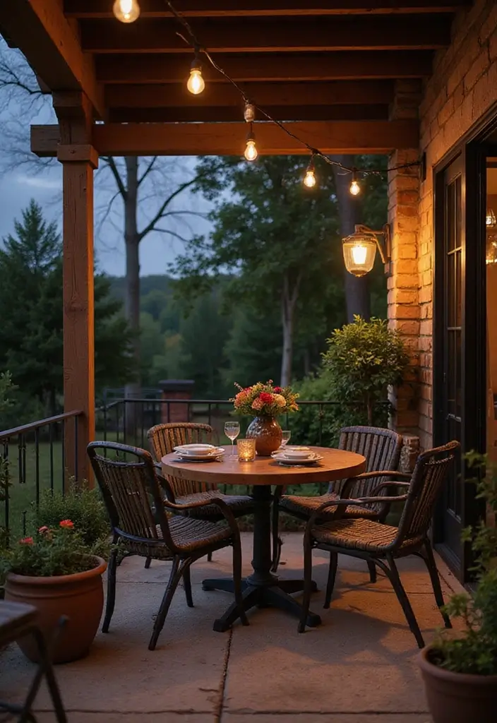 30 Attached Covered Patio Ideas That Blend Comfort and Style - 5. Intimate Dining Space