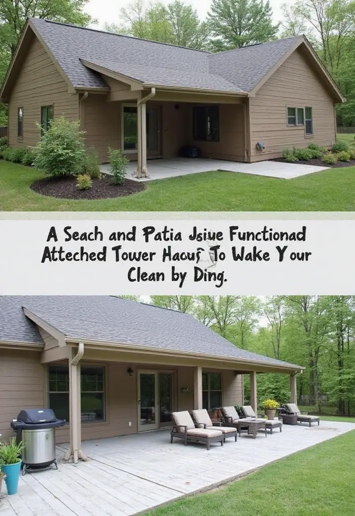 30 Attached Covered Patio Ideas That Blend Comfort and Style - 9. Simple and Functional