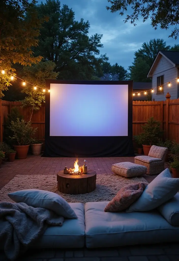 30 Back Patio Ideas on a Budget That Still Look Stunning 13 30 Back Patio Ideas on a Budget That Still Look Stunning - 13. DIY Outdoor Movie Night Setup