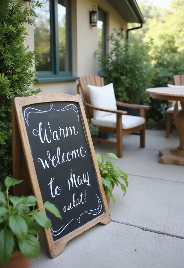 30 Back Patio Ideas on a Budget That Still Look Stunning 15 30 Back Patio Ideas on a Budget That Still Look Stunning - 15. DIY Chalkboard Menu or Sign
