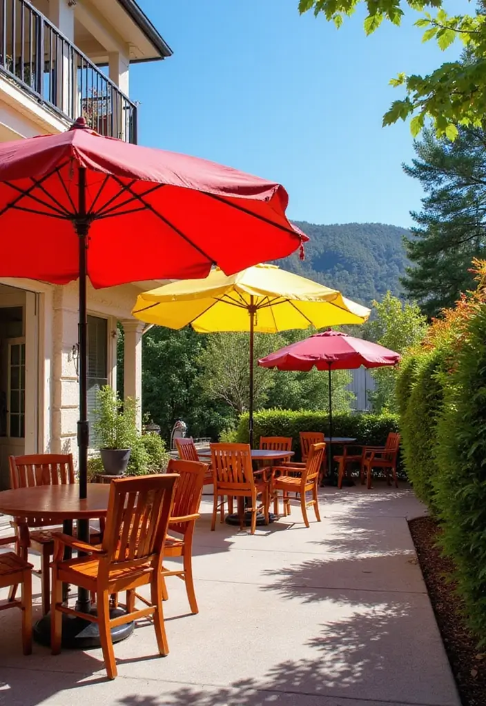 30 Back Patio Ideas on a Budget That Still Look Stunning 17 30 Back Patio Ideas on a Budget That Still Look Stunning - 17. Colorful Umbrellas for Shade
