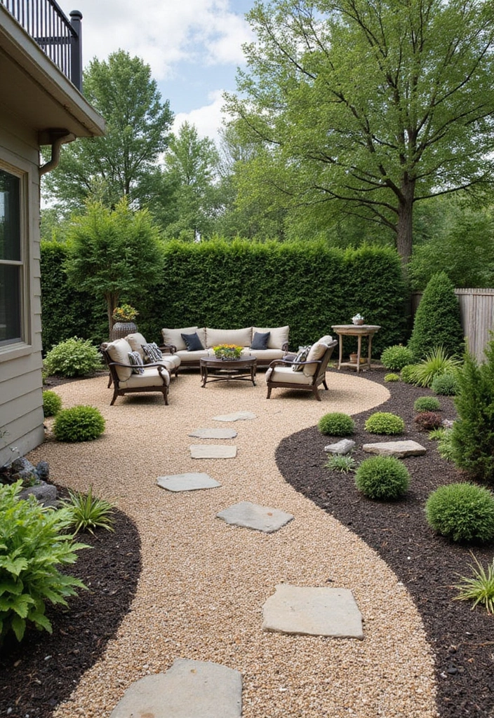 30 Back Patio Ideas on a Budget That Still Look Stunning 20 30 Back Patio Ideas on a Budget That Still Look Stunning - 20. Decorative Gravel Pathway