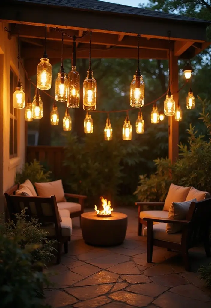 30 Back Patio Ideas on a Budget That Still Look Stunning 24 30 Back Patio Ideas on a Budget That Still Look Stunning - 24. DIY Outdoor Light Fixtures