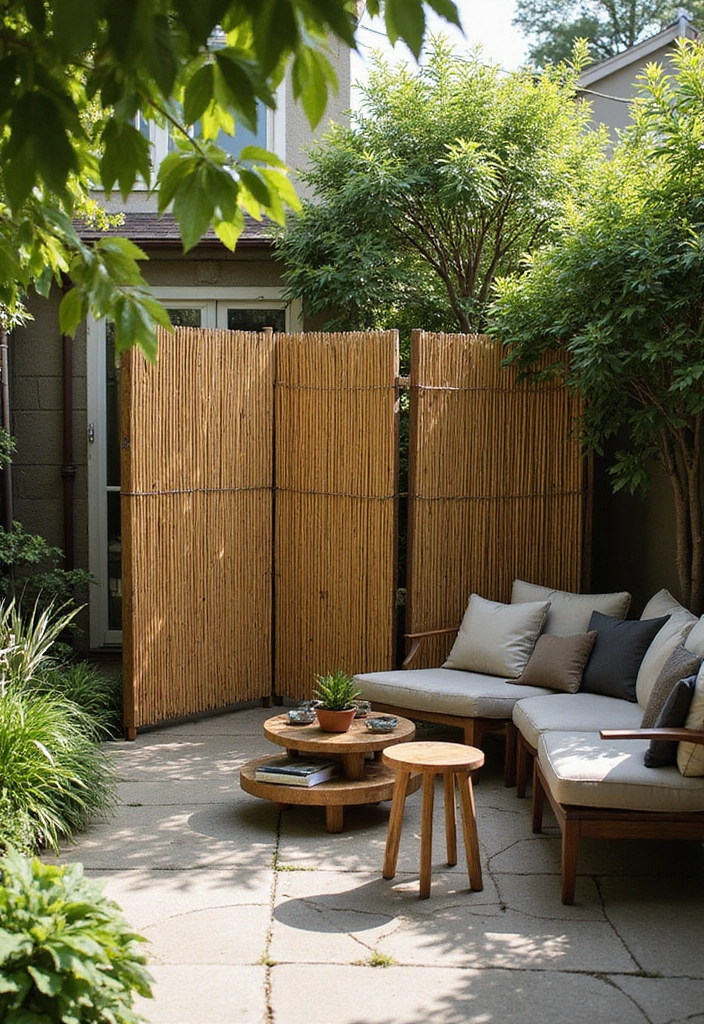 30 Back Patio Ideas on a Budget That Still Look Stunning 26 30 Back Patio Ideas on a Budget That Still Look Stunning - 26. Create a Privacy Screen with Bamboo