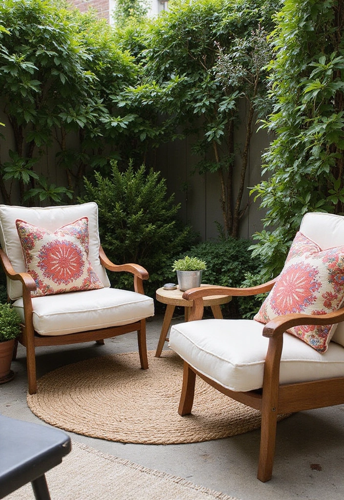 30 Back Patio Ideas on a Budget That Still Look Stunning 5 30 Back Patio Ideas on a Budget That Still Look Stunning - 5. Cozy Outdoor Seating with Cushions