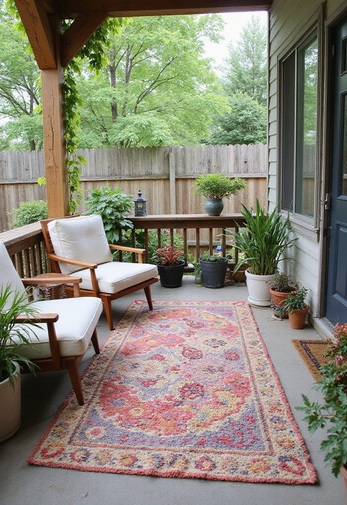 30 Back Patio Ideas on a Budget That Still Look Stunning 9 30 Back Patio Ideas on a Budget That Still Look Stunning - 9. DIY Outdoor Rug from Upcycled Materials