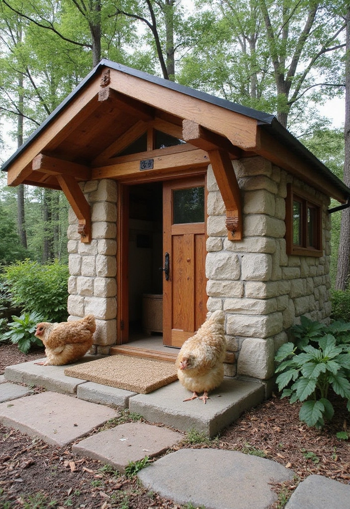 30 Backyard Chicken Coop Ideas That Blend Style and Function - 10. Artisanal Coop with Natural Elements