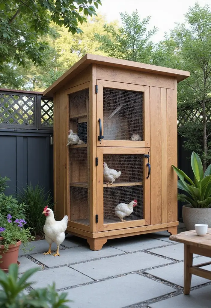 30 Backyard Chicken Coop Ideas That Blend Style and Function - 12. Compact Urban Coop