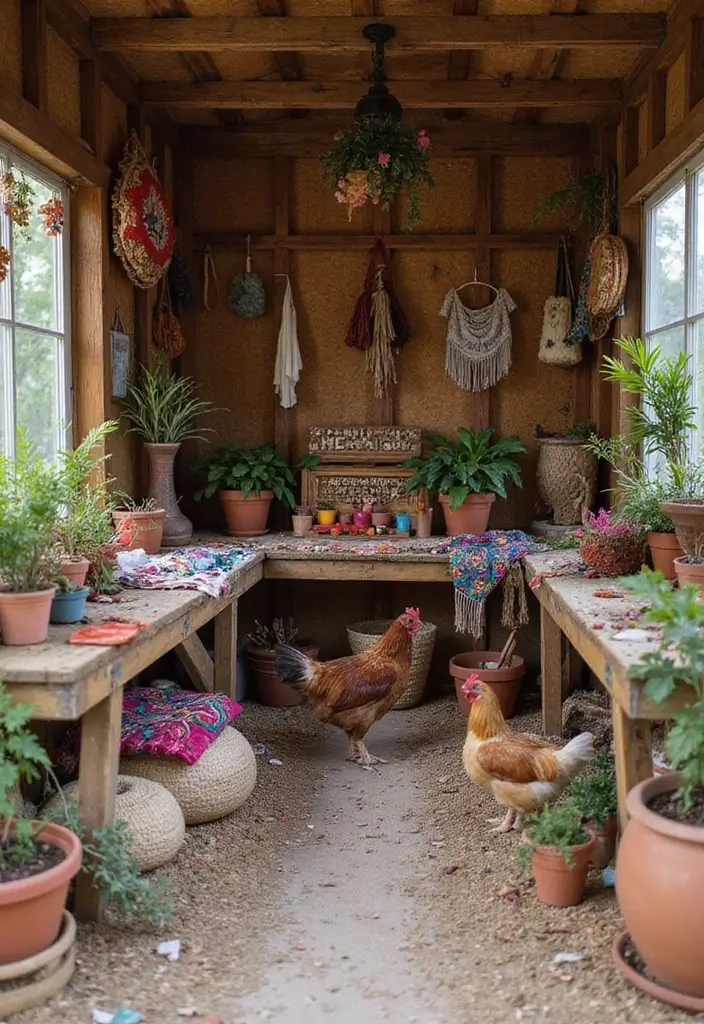 30 Backyard Chicken Coop Ideas That Blend Style and Function - 14. Bohemian Chic Coop