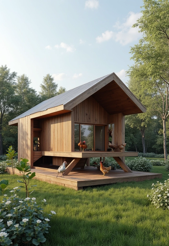 30 Backyard Chicken Coop Ideas That Blend Style and Function - 17. Geometric Shapes Coop