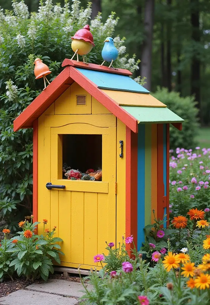30 Backyard Chicken Coop Ideas That Blend Style and Function - 6. Playful Color Palette