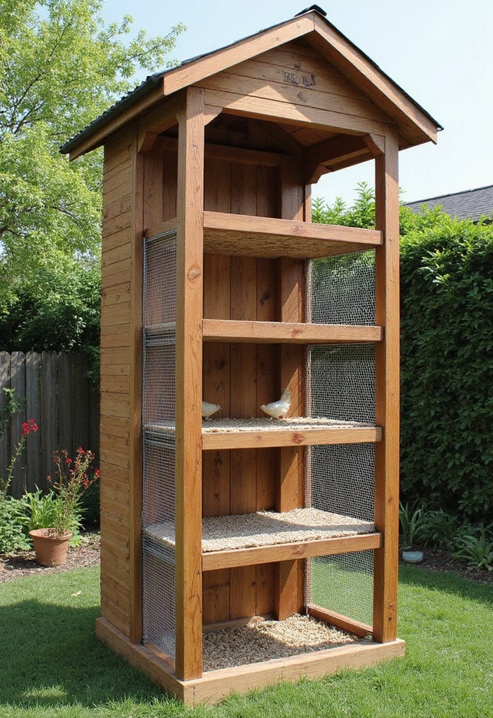 30 Backyard Chicken Coop Ideas That Blend Style and Function - 8. Vertical Chicken Coop