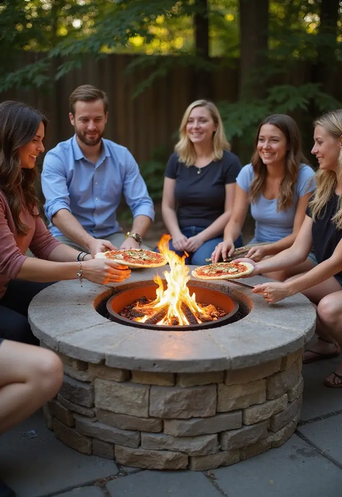 30 Backyard Fire Pit Ideas for Cozy Evenings Outdoors - 22. Fire Pit with a Pizza Oven