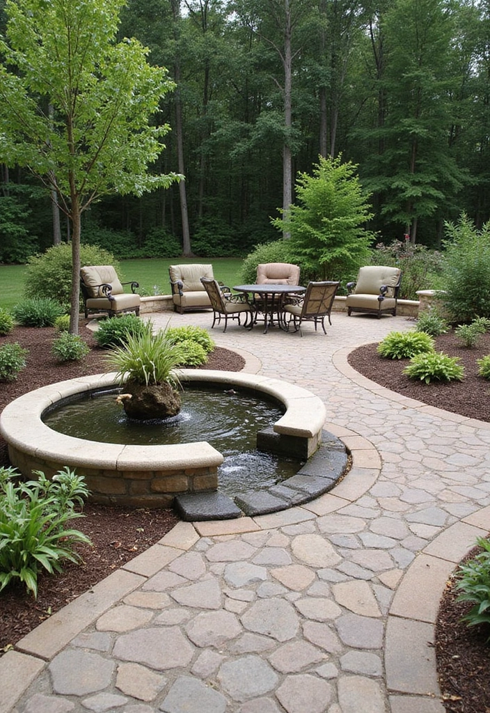 30 Backyard Paver Patio Ideas That Upgrade Outdoor Living - 11. Water-Integrated Paver Design