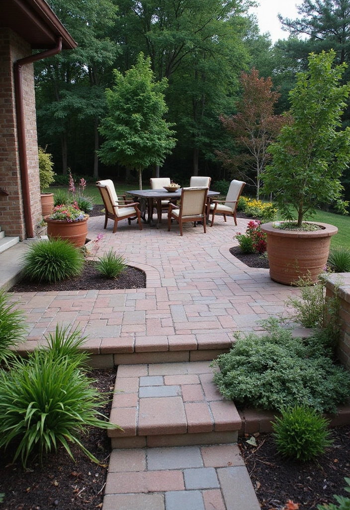 30 Backyard Paver Patio Ideas That Upgrade Outdoor Living - 2. Multi-Level Paver Patio Design