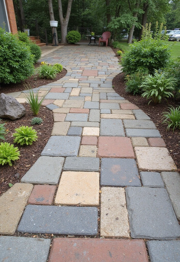 30 Backyard Paver Patio Ideas That Upgrade Outdoor Living - 23. Upcycled Paver Elements