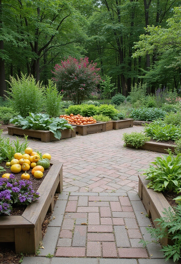 30 Backyard Paver Patio Ideas That Upgrade Outdoor Living - 24. Edible Landscape Paver Patio