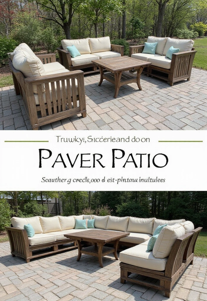30 Backyard Paver Patio Ideas That Upgrade Outdoor Living - 30. Paver Patios with Dual-Purpose Furniture
