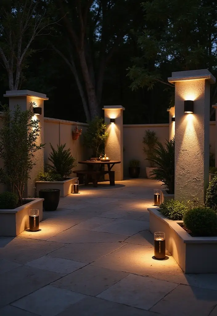 30 Black and White Patio Ideas That Look Modern and Chic - 12. Modern Lighting Fixtures