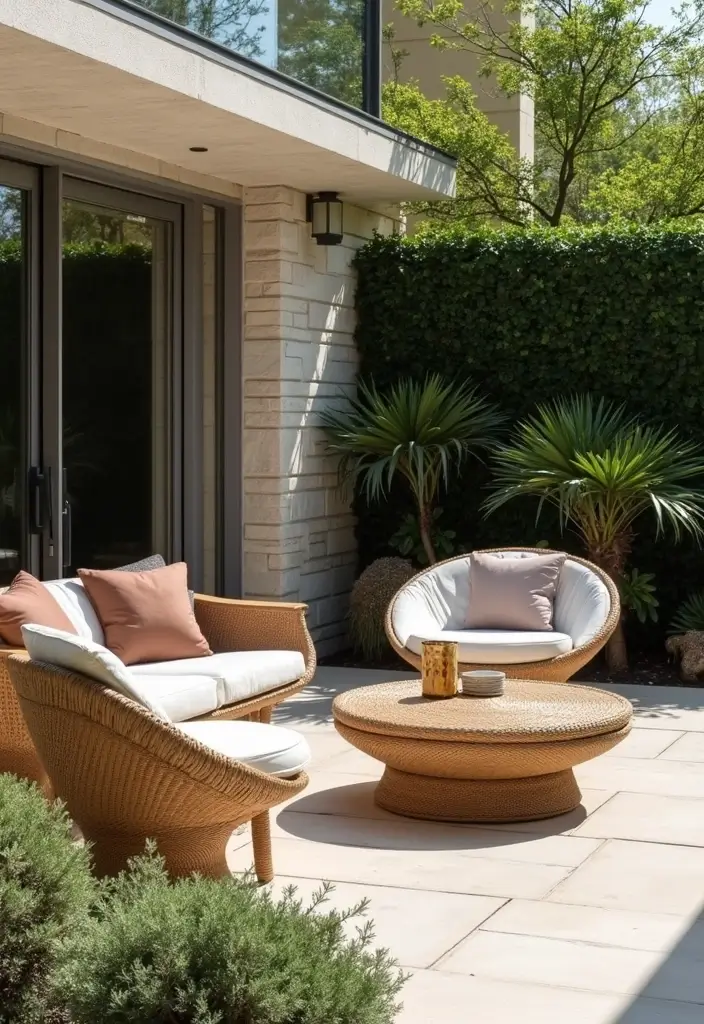 30 Black and White Patio Ideas That Look Modern and Chic - 13. Statement Furniture Pieces