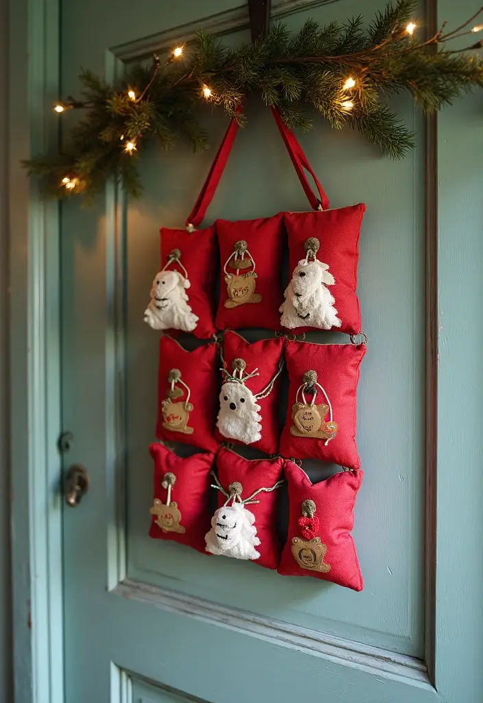 30 Christmas Front Door Decoration Ideas That Wow Guests 16 30 Christmas Front Door Decoration Ideas That Wow Guests - 16. Eco-Friendly Advent Calendar
