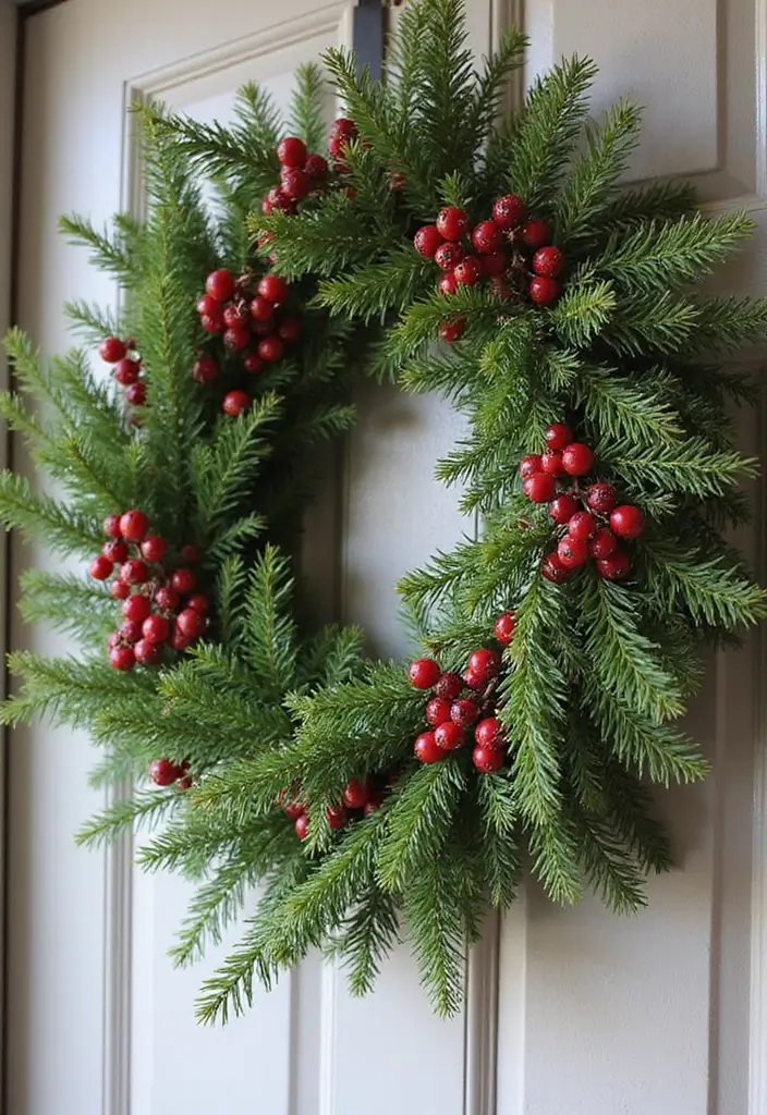 30 Christmas Front Door Decoration Ideas That Wow Guests 17 30 Christmas Front Door Decoration Ideas That Wow Guests - 17. Winterberry and Pine Swag
