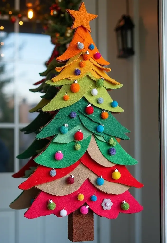 30 Christmas Front Door Decoration Ideas That Wow Guests 19 30 Christmas Front Door Decoration Ideas That Wow Guests - 19. DIY Felt Christmas Tree