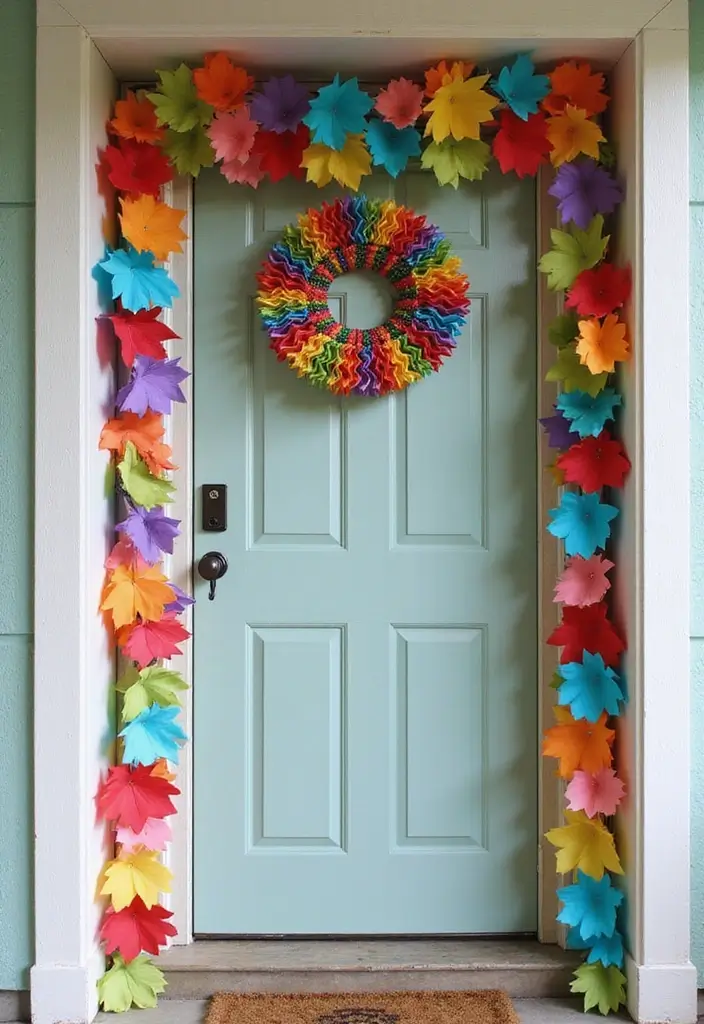30 Christmas Front Door Decoration Ideas That Wow Guests 21 30 Christmas Front Door Decoration Ideas That Wow Guests - 21. Colorful Recycled Paper Garland