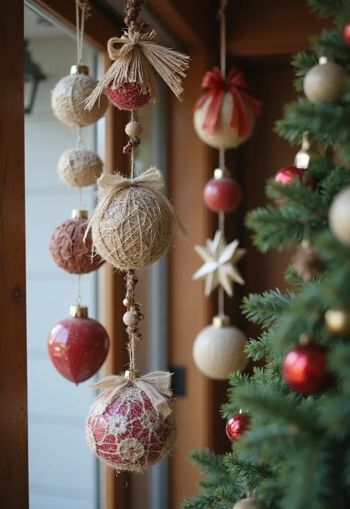 30 Christmas Front Door Decoration Ideas That Wow Guests 26 30 Christmas Front Door Decoration Ideas That Wow Guests - 26. Festive Hanging Ornaments