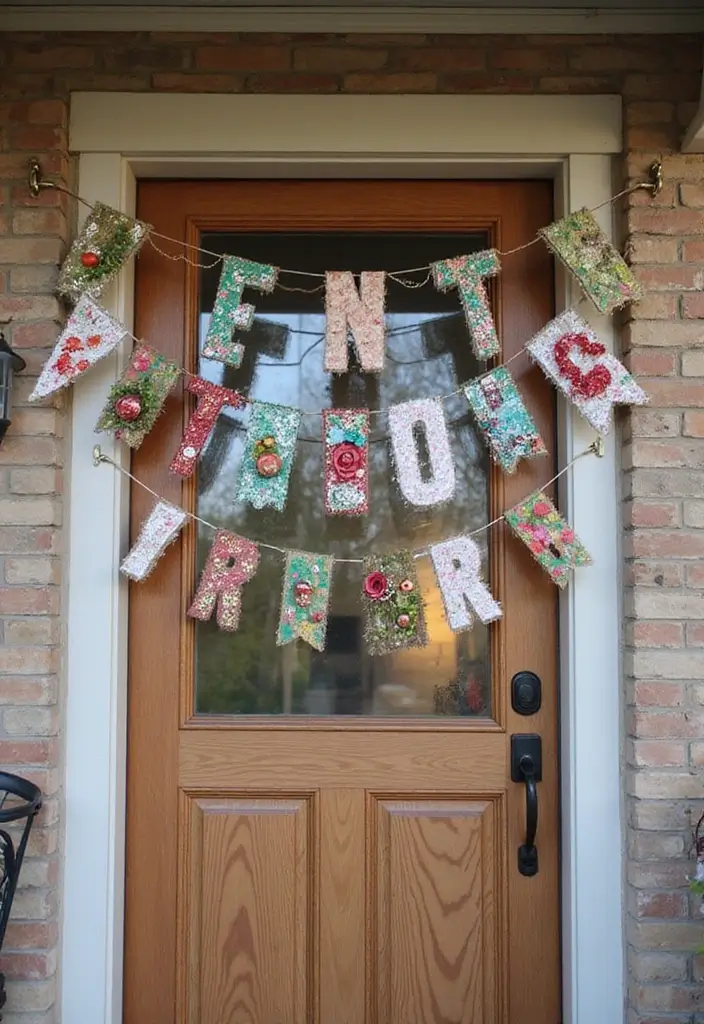 30 Christmas Front Door Decoration Ideas That Wow Guests 29 30 Christmas Front Door Decoration Ideas That Wow Guests - 29. Handcrafted Holiday Banners