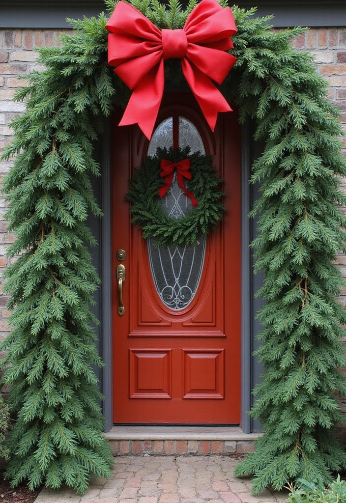 30 Christmas Front Door Decoration Ideas That Wow Guests 30 30 Christmas Front Door Decoration Ideas That Wow Guests - 30. Greenery and Bow Display