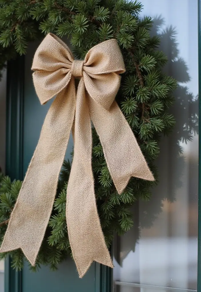 30 Christmas Front Door Decoration Ideas That Wow Guests 7 30 Christmas Front Door Decoration Ideas That Wow Guests - 7. Burlap Bow Accents
