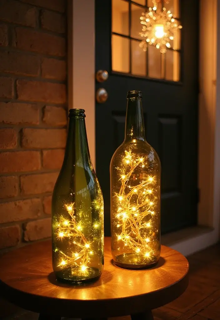 30 Christmas Front Door Decoration Ideas That Wow Guests 8 30 Christmas Front Door Decoration Ideas That Wow Guests - 8. Recycled Bottle Lanterns