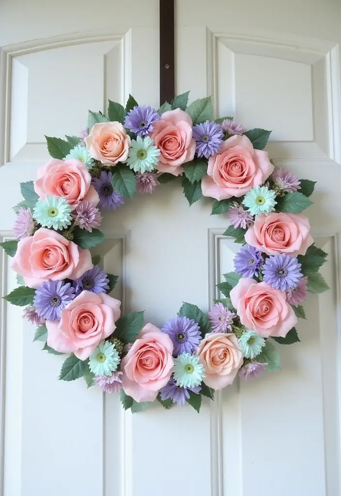 30 Christmas Front Door Decoration Ideas That Wow Guests 9 30 Christmas Front Door Decoration Ideas That Wow Guests - 9. Soft Pastel Wreath