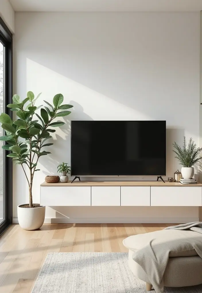30 Clever TV in Front of Window Ideas That Actually Work 1 30 Clever TV in Front of Window Ideas That Actually Work - 1. Floating Shelf TV Setup