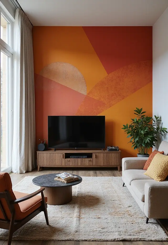 30 Clever TV in Front of Window Ideas That Actually Work 17 30 Clever TV in Front of Window Ideas That Actually Work - 17. Accent Wall Behind the TV