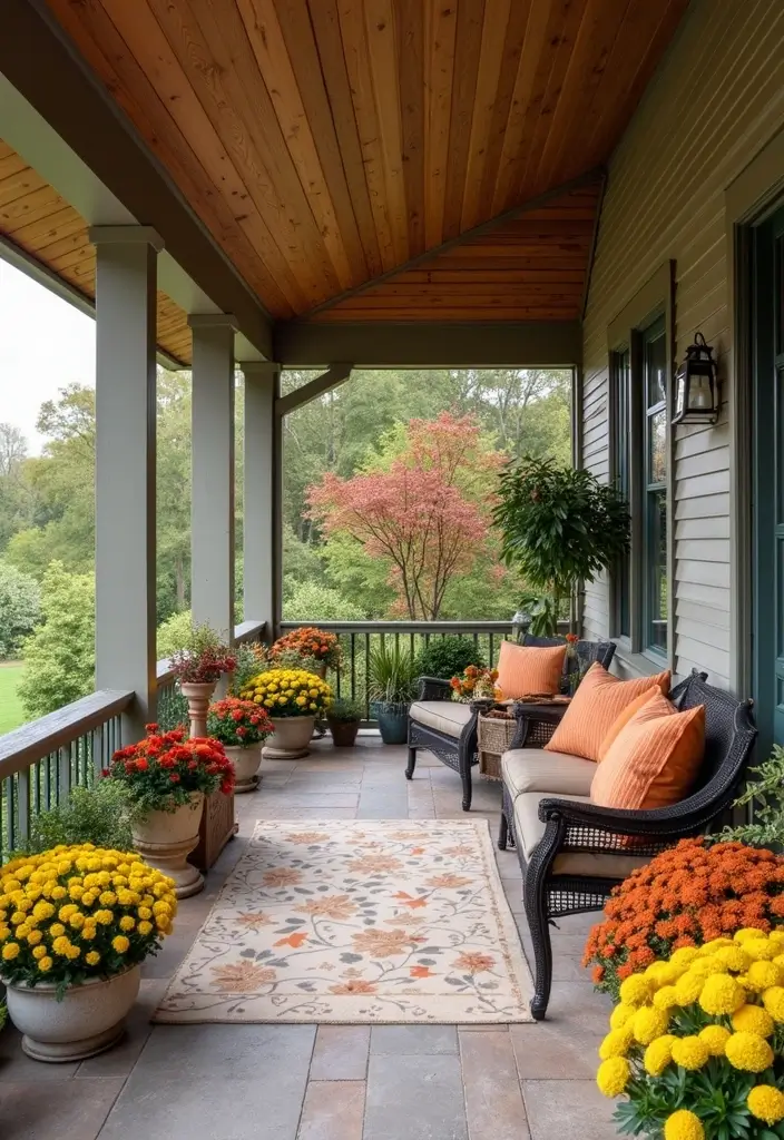 30 Covered Back Porch Ideas for a Comfortable Outdoor Retreat - 20. Seasonal Decor Themes