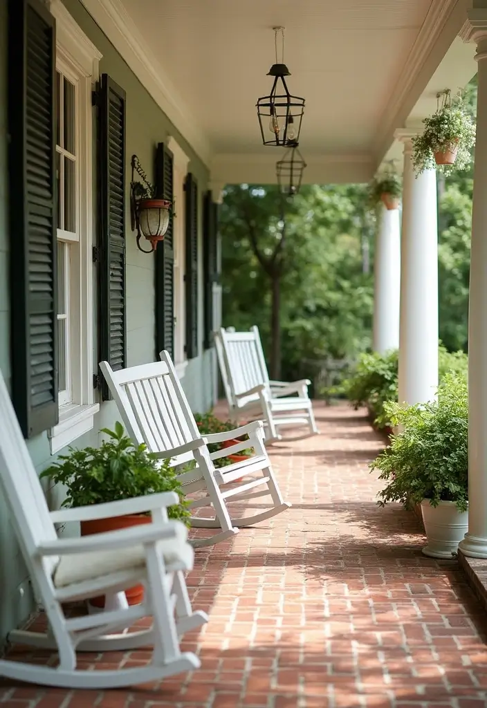 30 Covered Back Porch Ideas for a Comfortable Outdoor Retreat - 23. Classic Southern Charm
